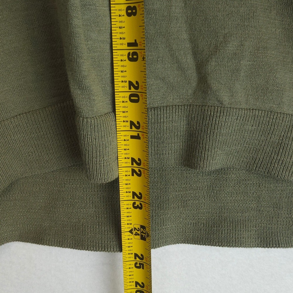 Talbots‎ Olive Green Cotton V Neck 3/4 Sleeve Sweater Women's XL - Picture 6 of 7